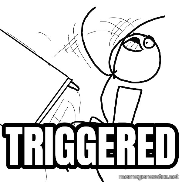 Desk Flip Rage Guy meme: triggered