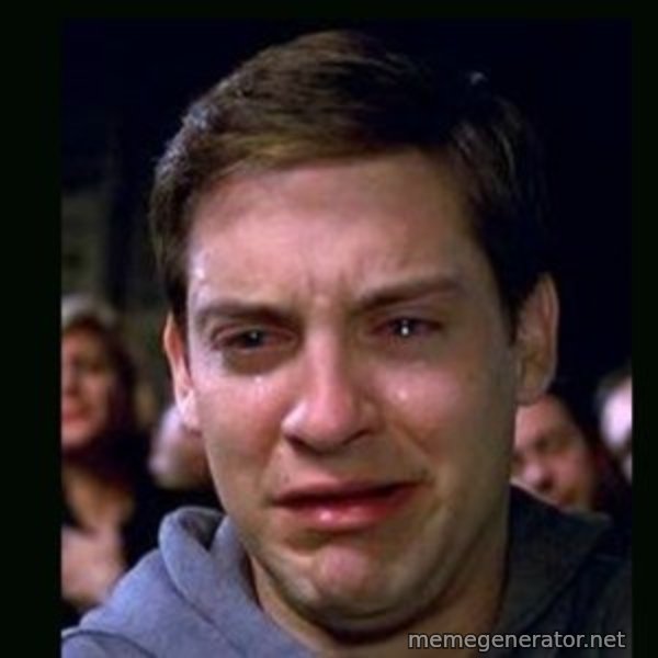 crying peter parker meme template