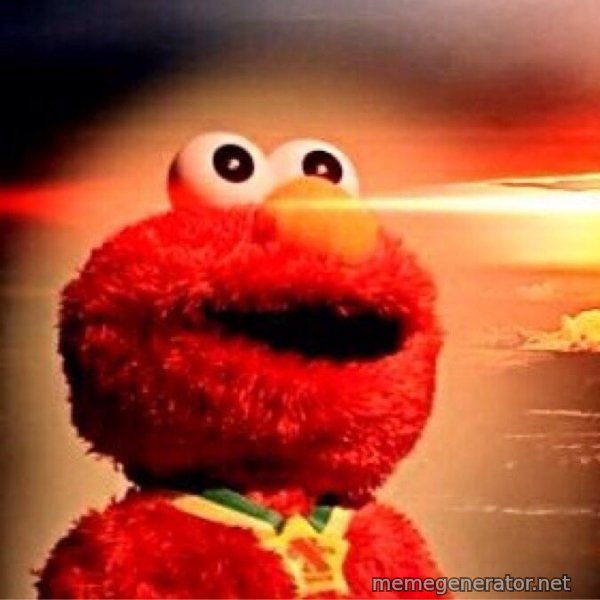 Elmo Nuclear Bomb meme template