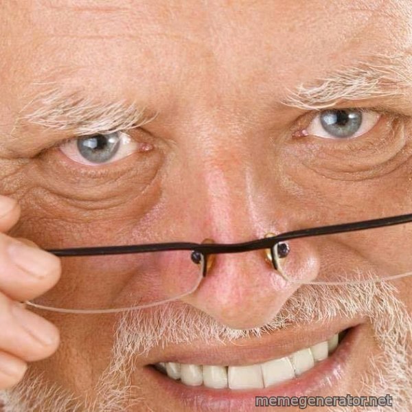 Harold Over His Glasses meme template